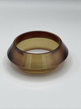 Wide Amber Lucite Resin Bengal Bracelet Sculptural Space Age Geometric